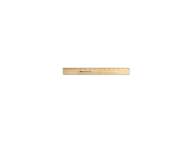 Westcott 05018 Beveled Wooden Ruler with Single Metal Edge, 18 Inch