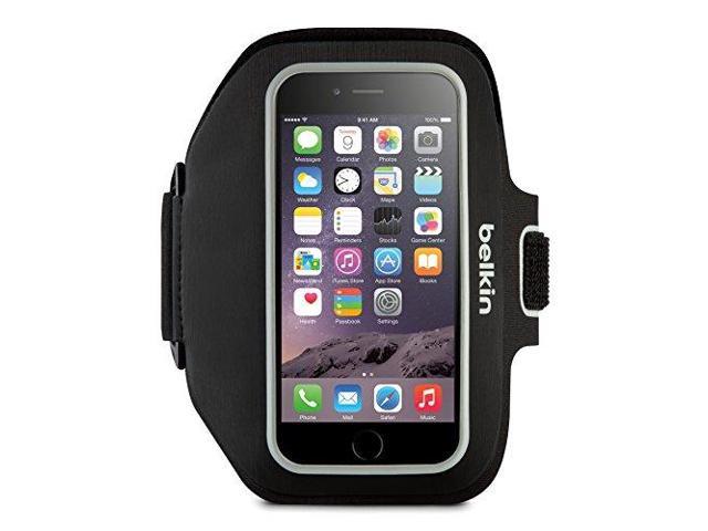 Belkin Sport-Fit Plus Carrying Case (Armband) for iPhone - Blacktop, Overcast - Scratch Resistant - Neoprene - Armband