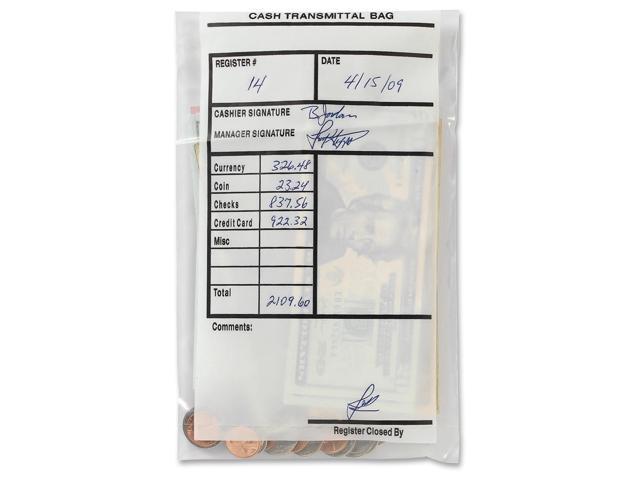 MMF Industries™ Cash Transmittal Bags Self-Sealing 6 x 9 Clear 100 Bags/Box  - Newegg.com