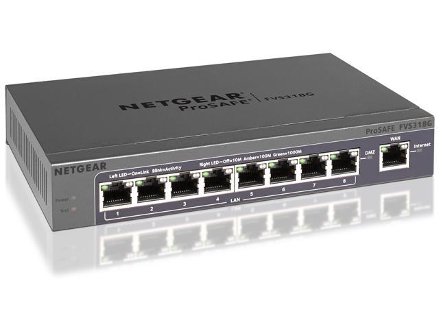Netgear FVS318G ProSafe 8-Port Gigabit VPN Firewall, 9 Port - 10/100/1000Base-T Gigabit Ethernet