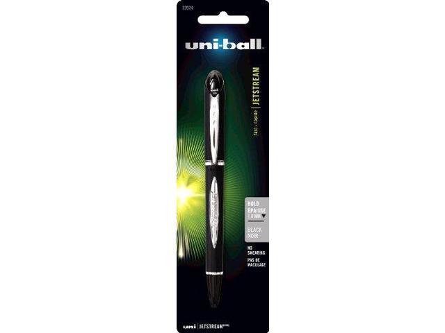 Sanford 33924PP Uni-Ball Jetstream Rollerball Pen Bold Pen Point Type - 1 mm - Black Ink - Black Barrel - 1 / Pack,1 Pack