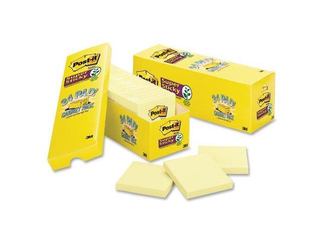 Post-it Canary Yellow Note Pads 3 x 3 90-Sheet 24/Pack 65424SSCP