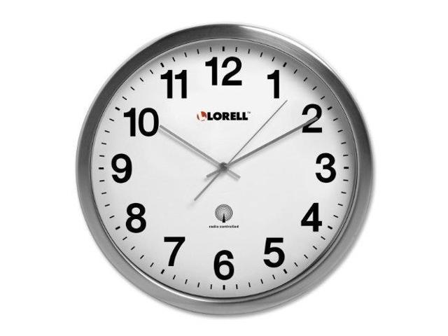 Lorell Brushed Nickel Plated Atomic Wall Clock Digital Atomic