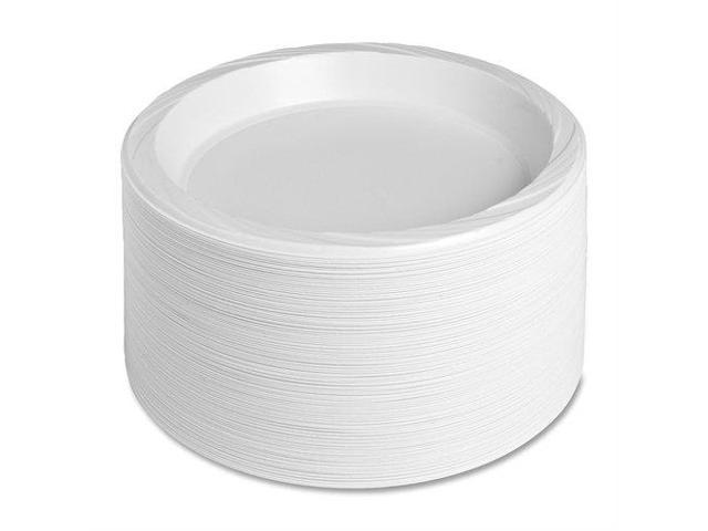 Plastic Plates Reusable/Disposable 10-1/4" 125/PK White