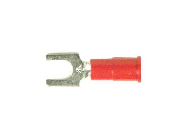 The Install Bay RVST88 Red Vinyl 8 Gauge #8 Spade Terminal Connector (25/pack)