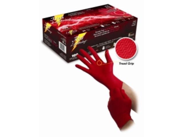 red lightning nitrile gloves