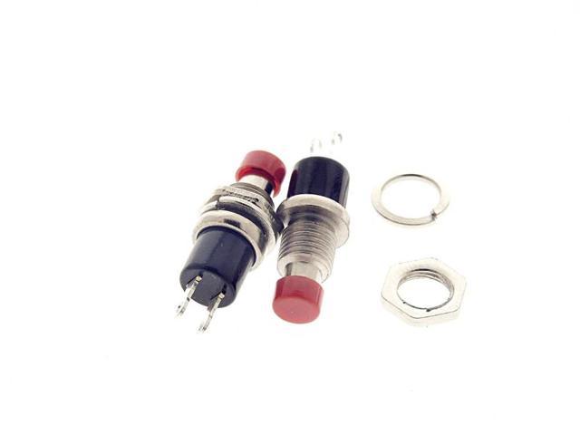 5PCS Red Lockless ON/OFF Push button Switch Press the reset switch PBS-110 