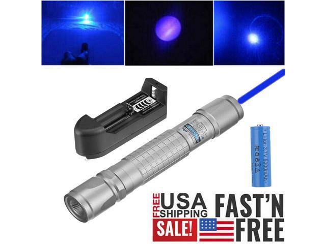 Grade 900Miles Blue Purple Laser Pointer Pen Focus/Zoom Beam Light US Shipping 