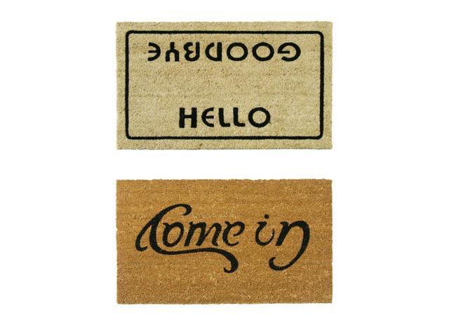 Rubber Cal Welcome Go Away Mats 2 Coir Outdoor Entryway Mats