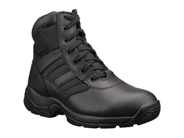 black leather non slip boots