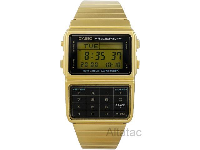 Men S Gold Tone Casio Databank Telememo Calculator Watch Dbc611g 1