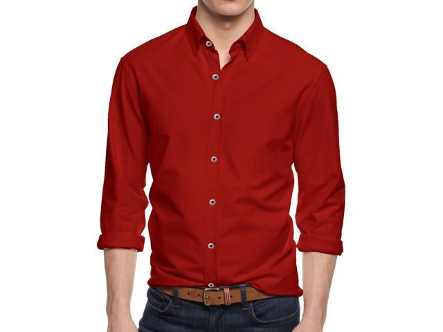 red button down dress shirt mens