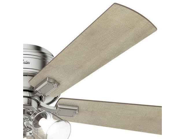 Hunter 54209 52 In Crestfield Brushed Nickel Ceiling Fan With Light Newegg Com