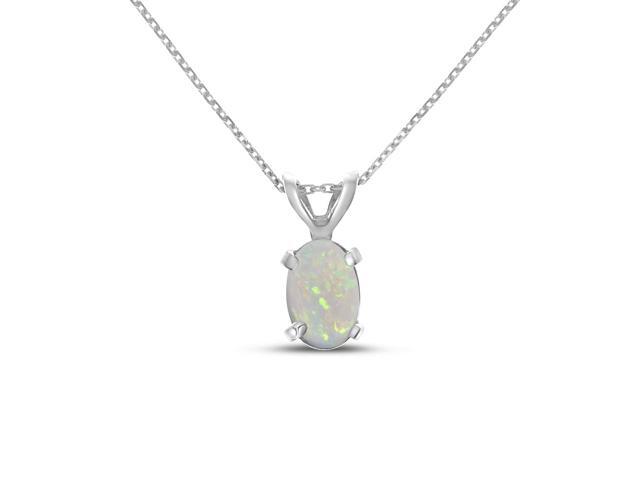 10k Yellow Gold Oval Opal Pendant with 16/" Chain
