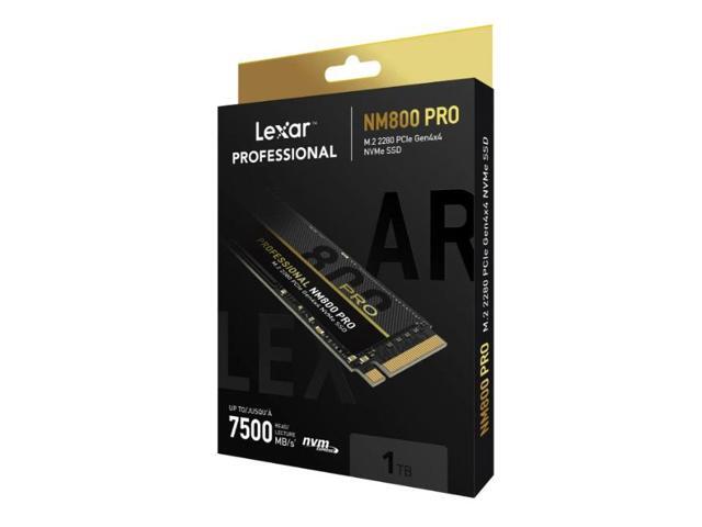 Lexar 1TB Professional NM800 PRO SSD PCIe Gen4 NVMe M.2 2280 Internal Solid State Drive, Up to 7500/6300 MB/s Read/Write, for PS5, Gamers and Creators, Black (LNM800P001T-RNNNG)