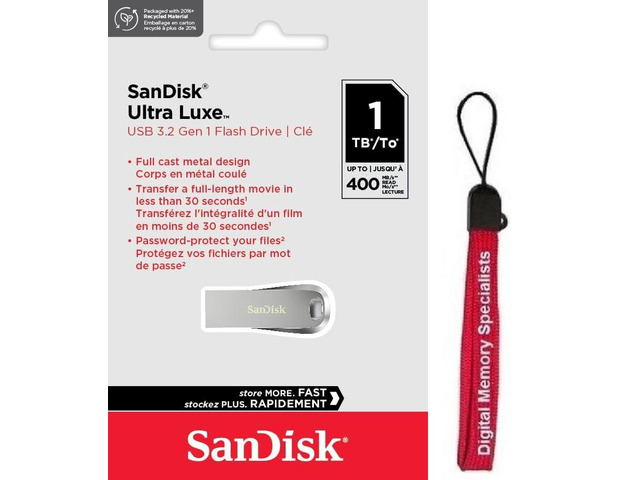 SanDisk 1TB Ultra Luxe USB 3 2 Gen 1 Flash Drive Speed Up To 400MB s SanDisk 1TB Ultra Luxe USB 3 2 Gen 1 Flash Drive Speed Up To 400MB s