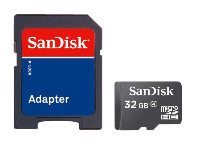 SanDisk Class 4 C4 Ultra microSDHC micro SD HC SDHC TF Memory Card 32G 32GB W/ ADAPTER with Mini M2 USB2.0 card reader - Pack of 2