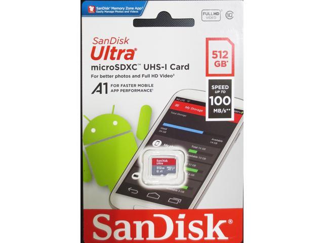 Sandisk Ultra 512gb Microsdxc 100mb S A1 Class10 C10 U1 Uhs I 667x 512g Microsd Micro Sd Sdxc Flash Memory Card Sdsquar 512g Without Adapter Newegg Com