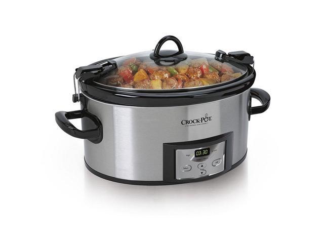 Crock-Pot SCCPVL610T-S-A 6 Quart Cook Carry Oval Slow Cooker Stainless Steel