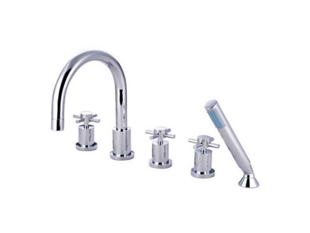 Kingston Brass Ks83215dx Roman Tub Filler 5 Piece Set Polished