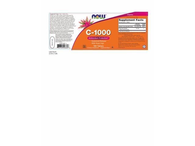 C 1000 With Rose Hips Time Release Now Foods 100 Sustained Release Tablet Newegg Com