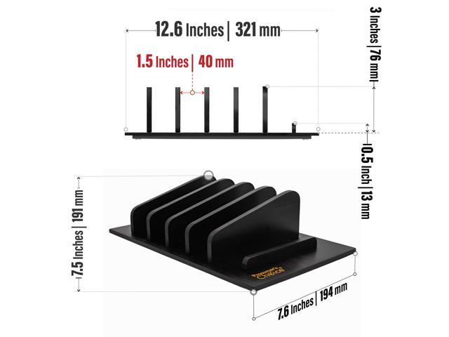 Prosumer/’s Choice Natural Wood Charging Station Rack for Smartphones and Tablets with Cable Organizer for 5 Devices