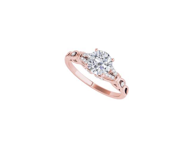 rose gold cz engagement rings