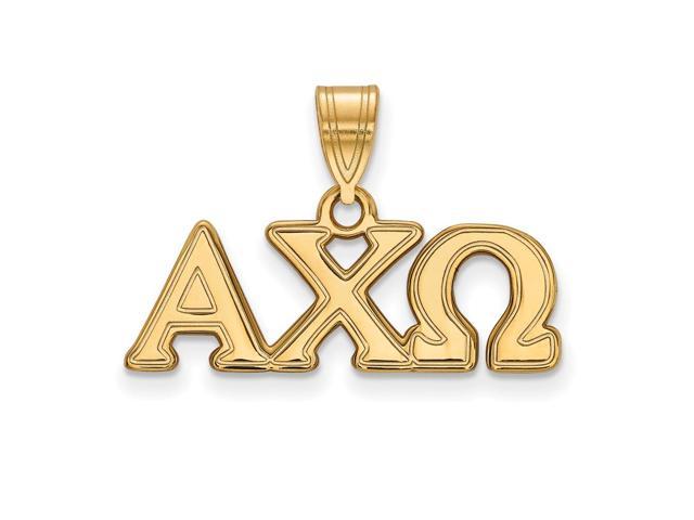 14K Plated Silver Alpha Chi Omega Medium Greek Letters Pendant