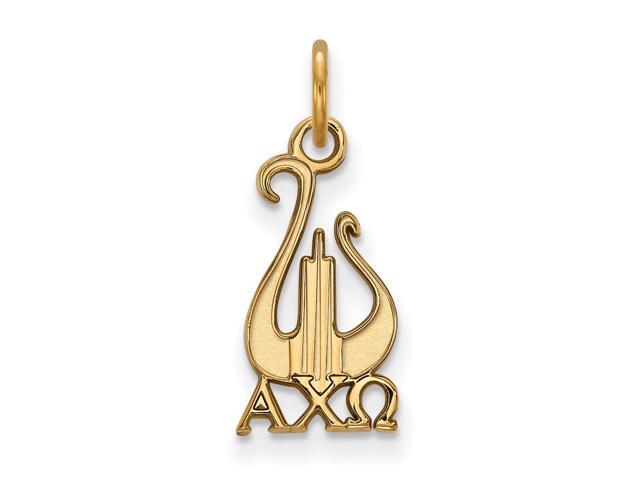 14K Plated Silver Alpha Chi Omega Small Pendant