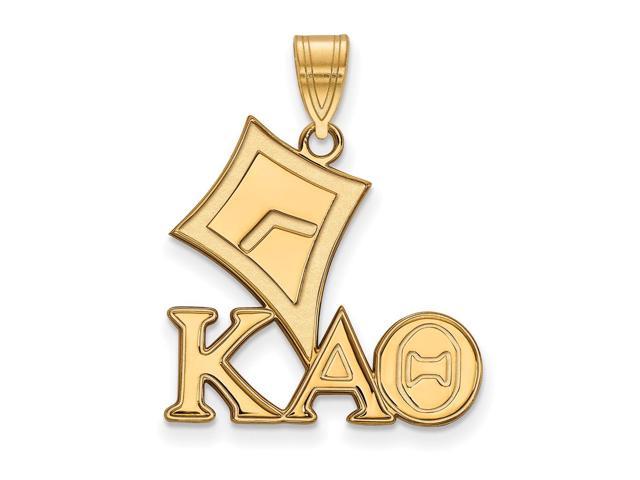 14K Plated Silver Kappa Alpha Theta Medium Pendant