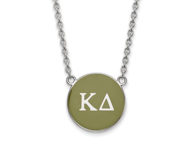 Sterling Silver Kappa Delta Large Enamel Necklace
