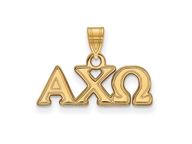 14K Plated Silver Alpha Chi Omega Small Greek Letters Pendant