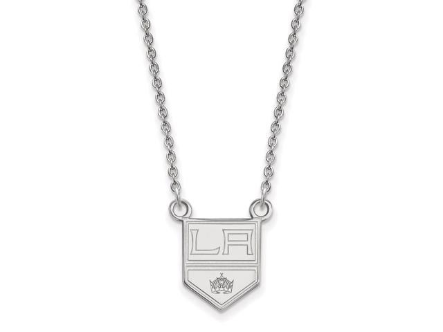 14k White Gold NHL Los Angeles Kings Small Necklace, 18 Inch - www.semashow.com