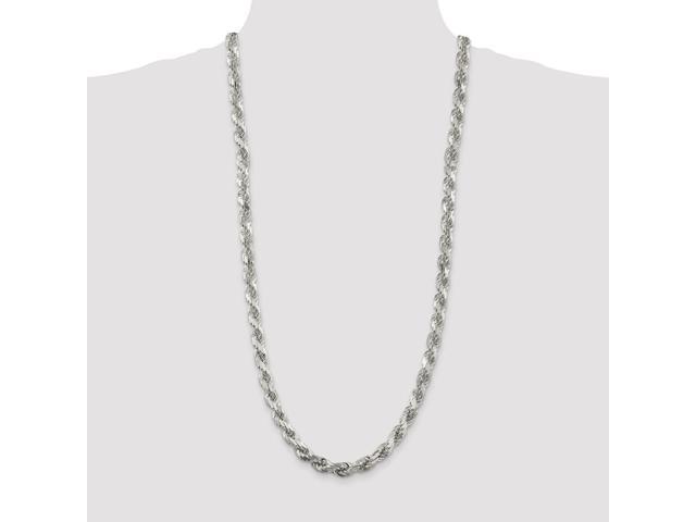 Men's 8mm Sterling Silver D/C 8 Sided Solid Rope Chain Necklace, 30in ...