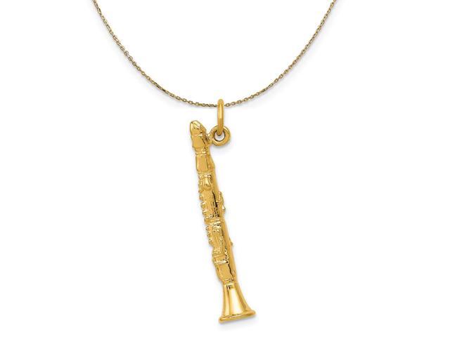 14k Yellow Gold Clarinet Necklace - 18 Inch - Newegg.com