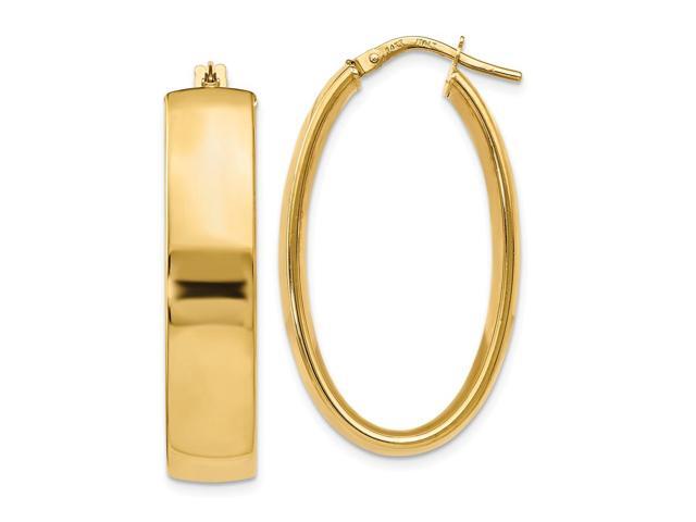 7 5mm Polished 14k Yellow Gold Oval Hoop Earrings 33mm 1 5 16 Inch 7 5mm Polished 14k Yellow Gold Oval Hoop Earrings 33mm 1 5 16