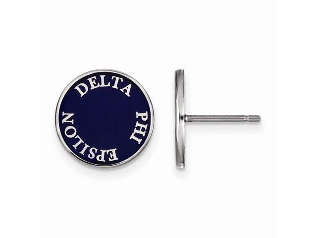Sterling Silver Delta Phi Epsilon Enamel Post Earrings