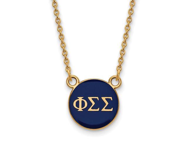 14K Plated Silver Phi Sigma Sigma Small Enamel Necklace