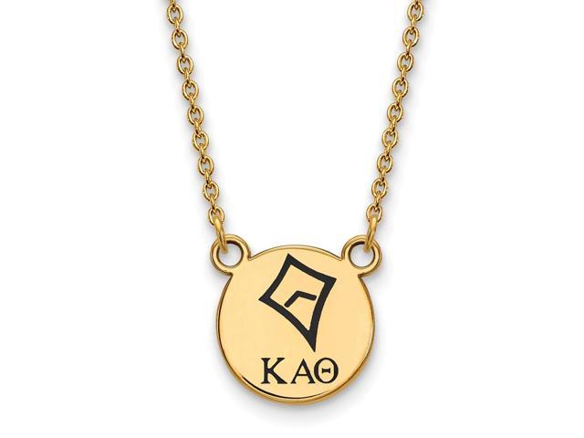 14K Plated Silver Kappa Alpha Theta Small Enamel Necklace