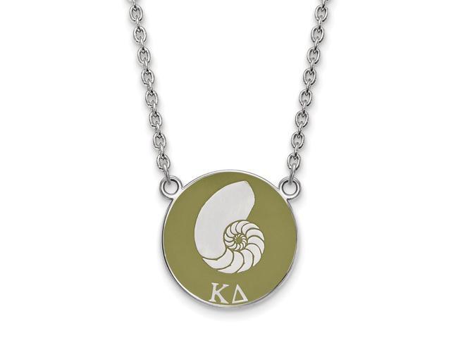 Sterling Silver Kappa Delta Large Enamel Necklace