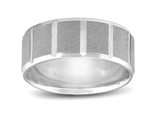 Satin 8mm Mens Comfort Fit Wedding Band 10k White Gold Newegg Com