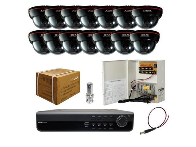 16ch DVR Package - H.264 ELITE DVR, 600 TVL Dome Camera, Power Supply and Cables, 3G phone support (with 1TB HDD)