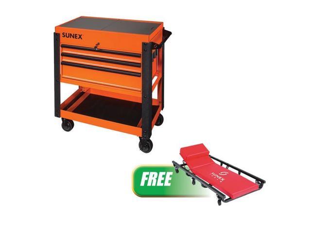 Sunex Tools Suu 8035xtorcr 3 Drawer Slide Top Utility Cart With