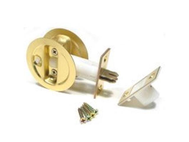 L E Johnson 15213pk1 Pocket Door Privacy Brass Privacy Round