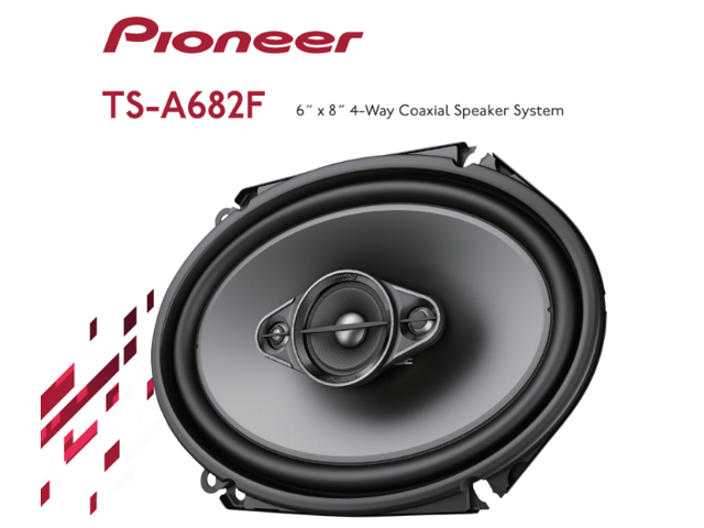 Two Pioneer TS-A682F 6" x 8" 4-Way Coaxial Speaker Systems 