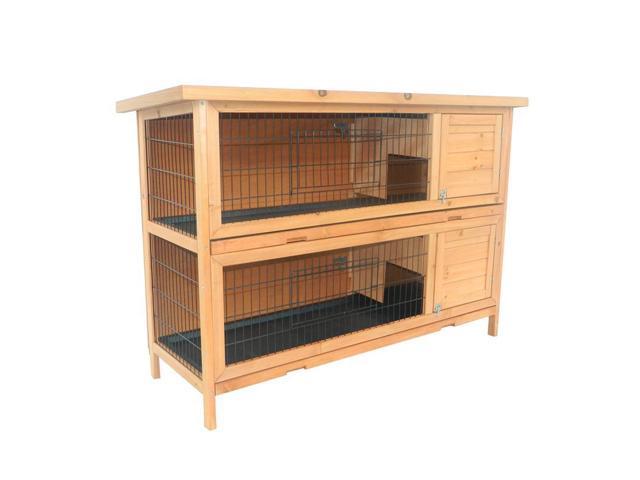 Pawhut 2 Story Stacked Wooden Outdoor Bunny Rabbit Hutch Guinea Pig Pawhut 2 Story Stacked Wooden Outdoor Bunny Rabbit Hutch Guinea Pig House