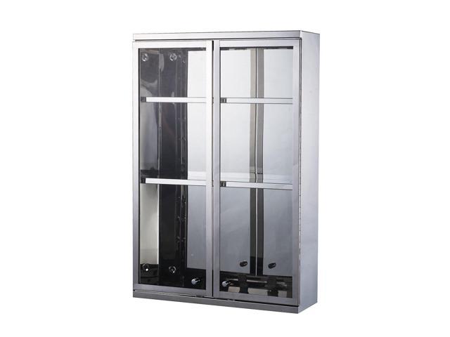 Homcom Vertical 24 Stainless Steel Floating Wall Mounted Glass
