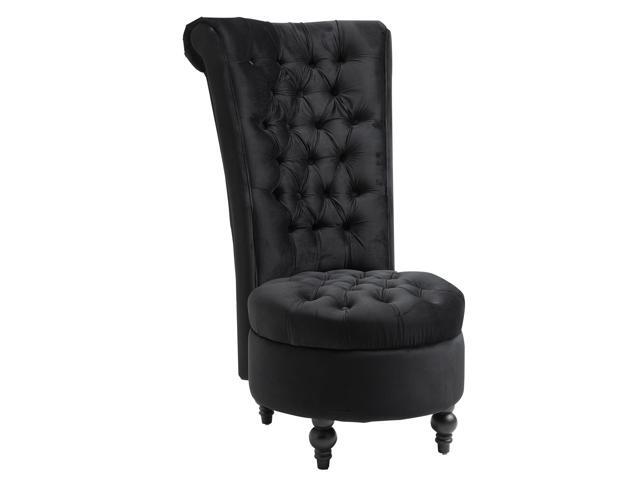 Homcom Elegant Royal High Back Velvet Tufted Accent Chair Rich Homcom Elegant Royal High Back Velvet Tufted Accent Chair Rich Black