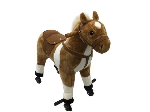 Qaba Kids Children Walking Horse Plush Animal Pony Toy Rider Sound W/ Wheels for sale online 