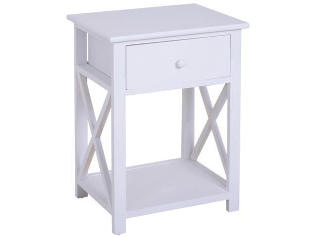 Homcom 22 Traditional Wood Accent End Table With Storage Drawer